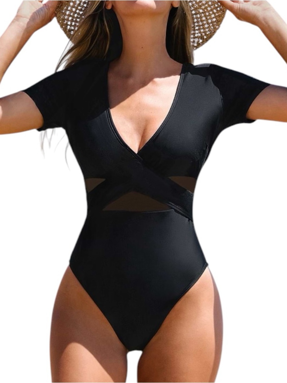 Cupshe Party in Paradise Wrap Mesh One Piece Swimsuit Size S